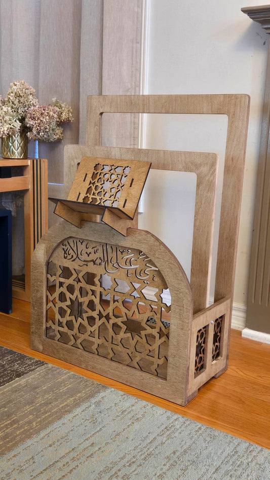 Prayer Rug holder - Stain wood - sleekkut
