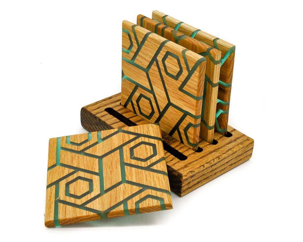 Hex Pattern Coasters - sleekkut