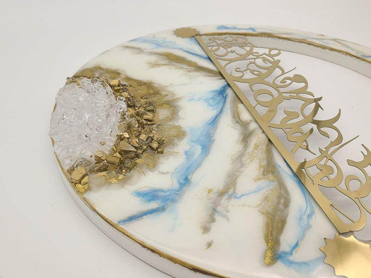 Resin wall Art with Arabic letters - White - sleekkut