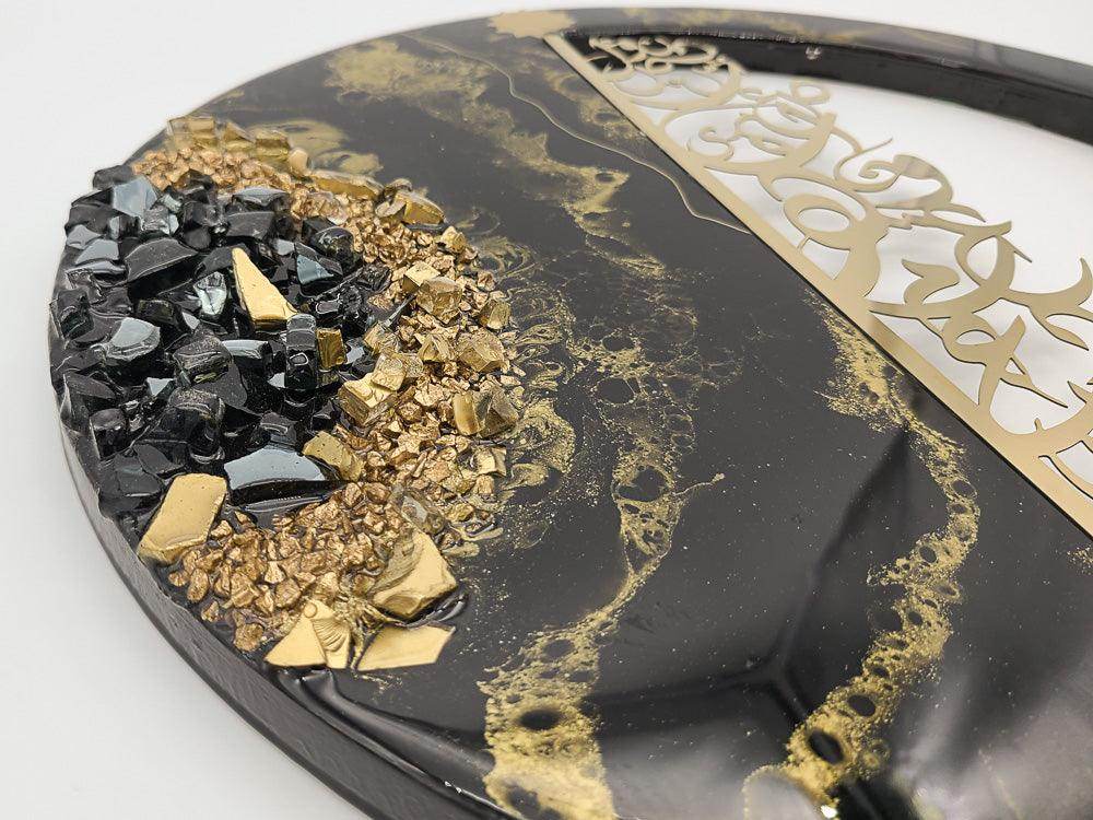 Resin wall Art with Arabic letters - Black - sleekkut
