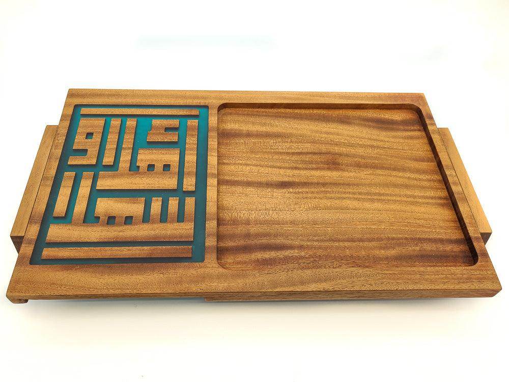 Ahlan-wa sahlen wood tray