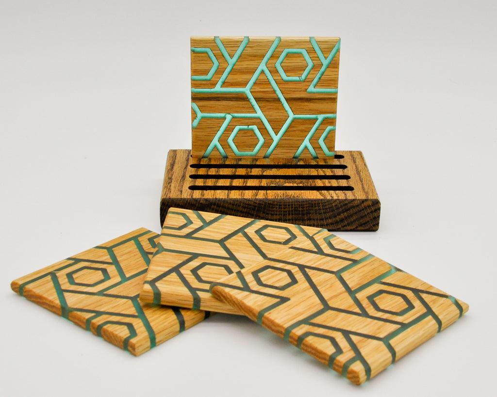 Hex Pattern Coasters - sleekkut