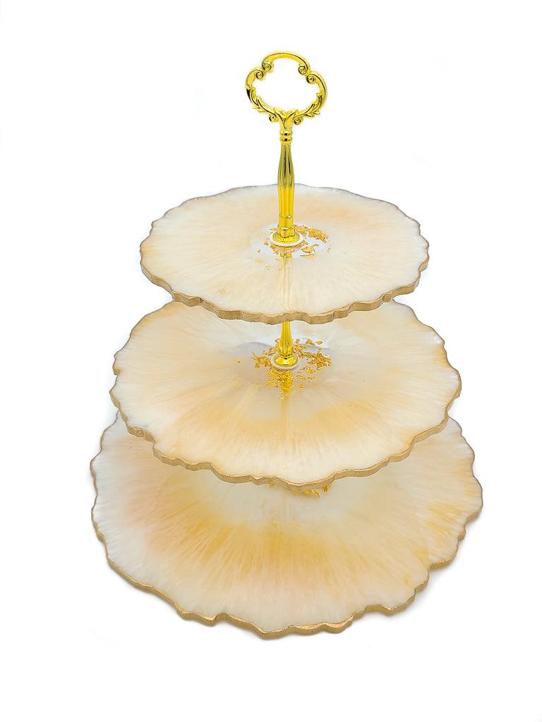 Resin Serving tray 3 tiers-pearl - sleekkut