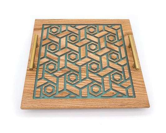 hex wood tray